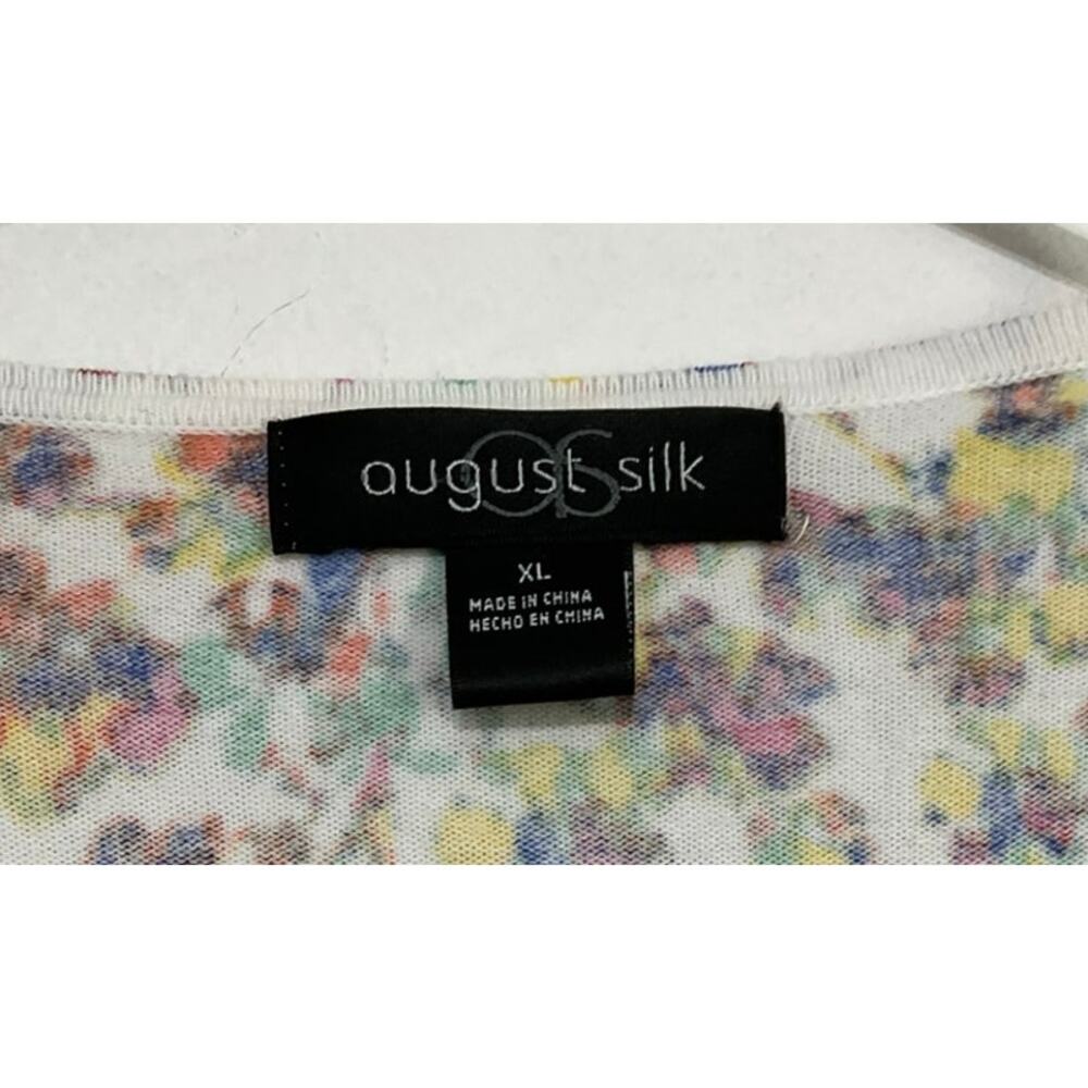 VTG August Silk Blurred Floral Knit Cardigan Sz X-Large Long Sleeve Button Front - Picture 5 of 6